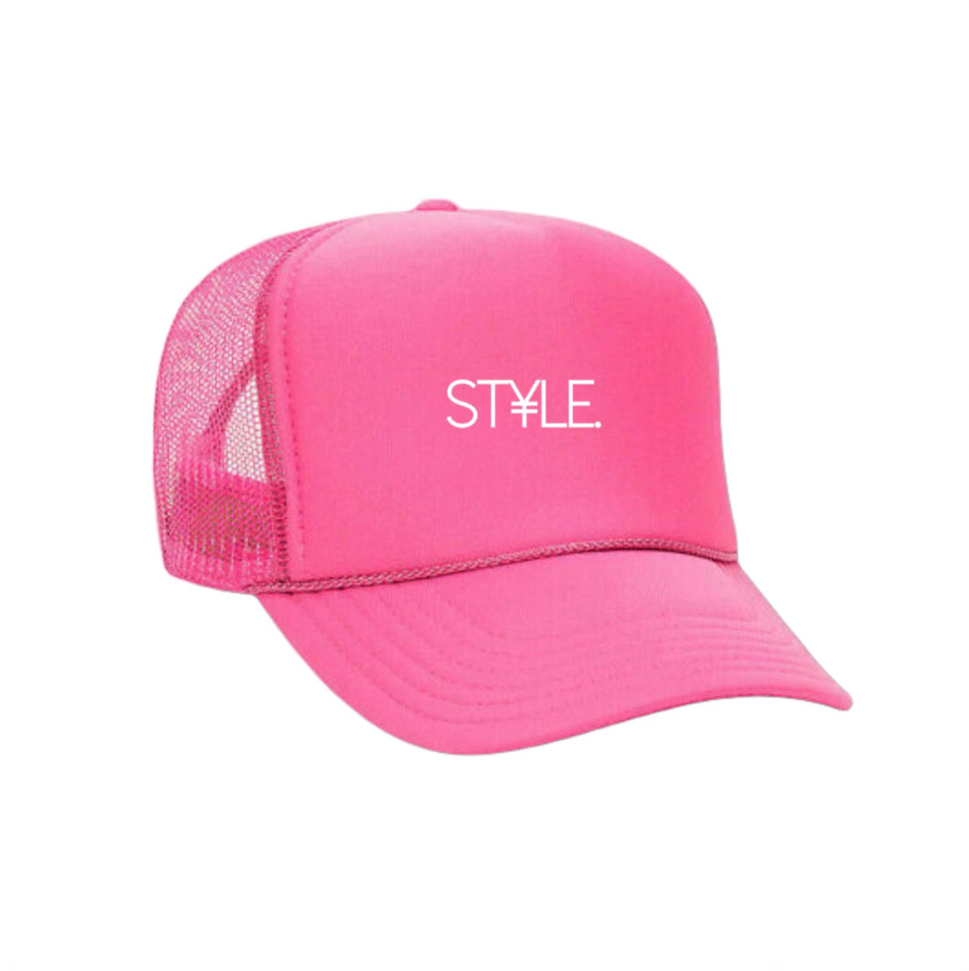 Hot pink ST¥LE. Logo Trucker hat