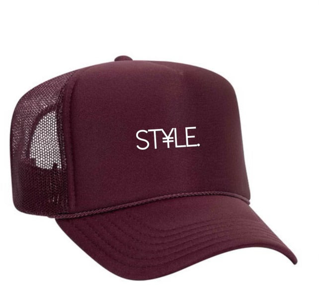 Burgundy & White ST¥LE. Hat