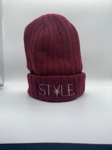 Burgundy ST¥Le. Beanie