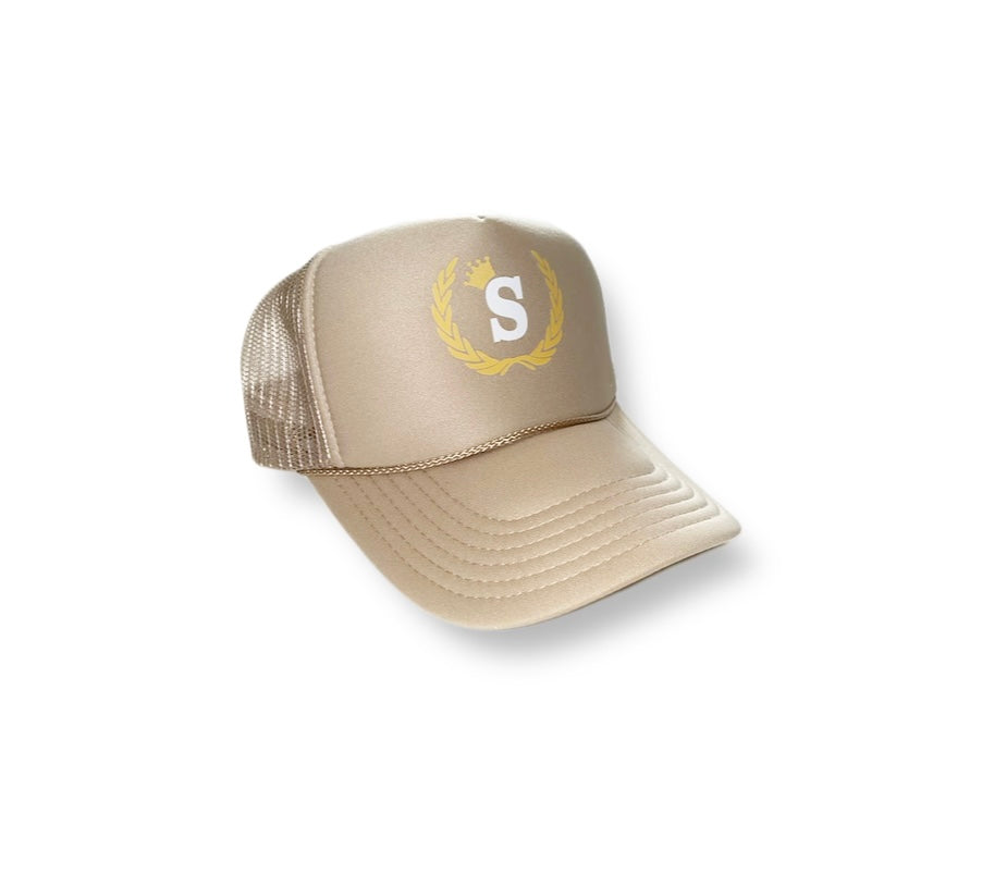 Tan S Logo Trucker Hat