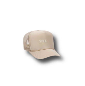 Tan (White) ST¥LE. Trucker Hats